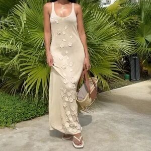 Caroline Constas Floral Shimmer Knit Dress